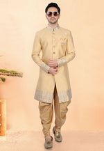 Load image into Gallery viewer, Beige Silk Indo Western Suit
