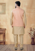 Load image into Gallery viewer, Beige Silk Kurta Pajama With Jacket

