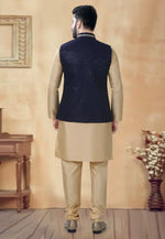 Load image into Gallery viewer, Beige Silk Kurta Pajama With Jacket
