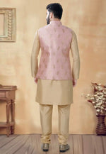 Load image into Gallery viewer, Beige Silk Kurta Pajama With Jacket
