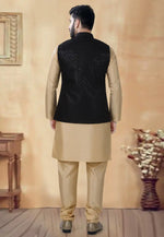 Load image into Gallery viewer, Beige Silk Kurta Pajama With Jacket
