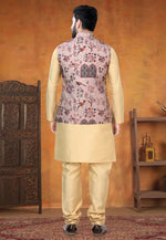 Load image into Gallery viewer, Beige Silk Kurta Pajama With Jacket
