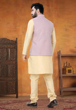 Load image into Gallery viewer, Beige Silk Kurta Pajama With Jacket
