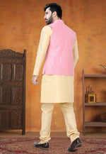 Load image into Gallery viewer, Beige Silk Kurta Pajama With Jacket
