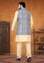 Load image into Gallery viewer, Beige Silk Kurta Pajama With Jacket
