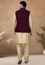 Load image into Gallery viewer, Beige Silk Kurta Pajama With Jacket
