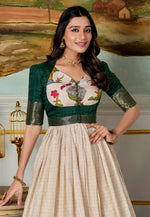 Load image into Gallery viewer, Beige Silk Printed Gown
