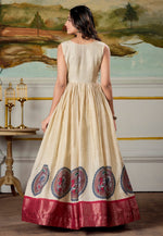 Load image into Gallery viewer, Beige Silk Printed Gown
