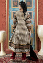 Load image into Gallery viewer, Beige Silk Readymade Anarkali Suit
