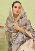 Load image into Gallery viewer, Beige Silk Readymade Pant Style Suit
