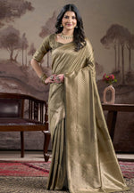 Load image into Gallery viewer, Beige Silk Saree With Blouse