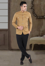 Load image into Gallery viewer, Beige Viscose Jodhpuri Suit
