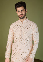 Load image into Gallery viewer, Beige Viscose Rayon Kurta Pajama
