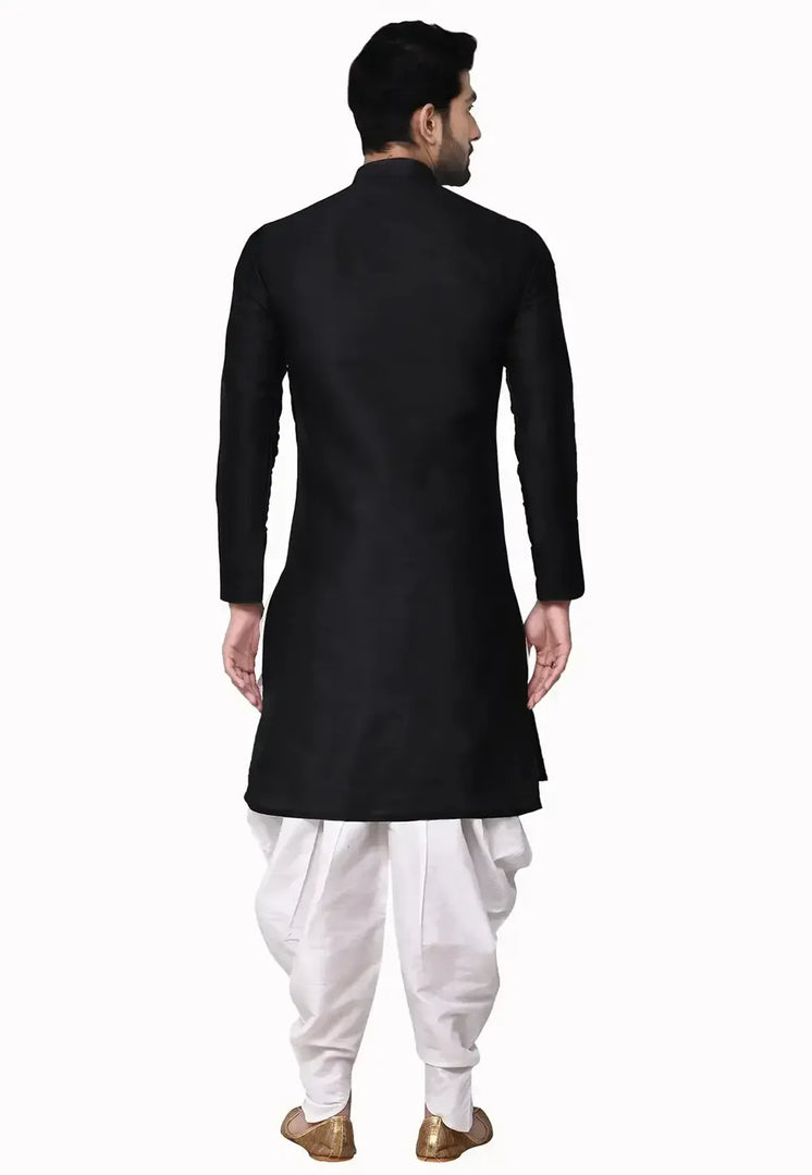 Black Art Silk Indo Western Suit