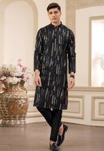 Load image into Gallery viewer, Black Art Silk Kurta Pajama
