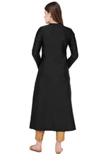 Load image into Gallery viewer, Black Art Silk Kurta Set With Pent
