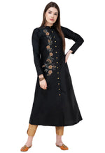 Load image into Gallery viewer, Black Art Silk Kurta Set With Pent
