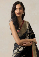 Load image into Gallery viewer, Black Banarasi Silk Saree
