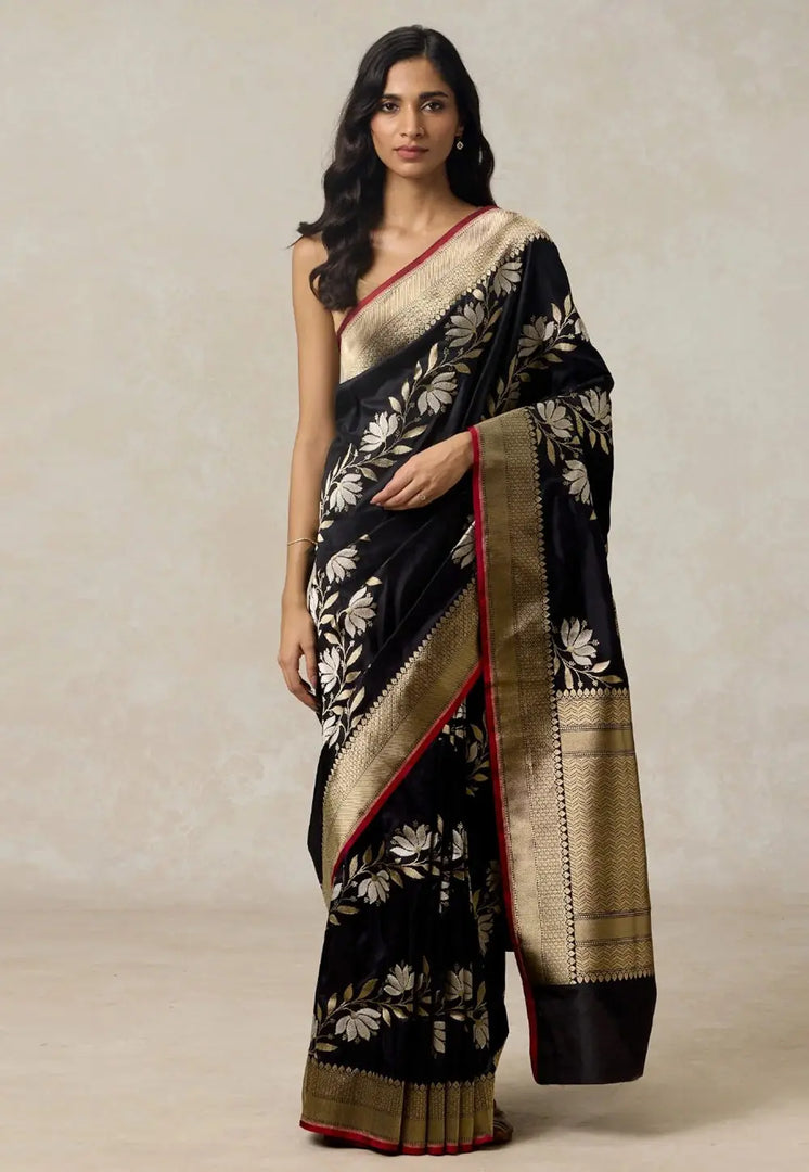 Black Banarasi Silk Saree