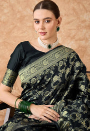 Black Banarasi Silk Saree