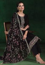 Load image into Gallery viewer, Black Chiffon Pakistani Suit
