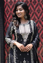 Load image into Gallery viewer, Black Chinon Silk Readymade Palazzo Suit
