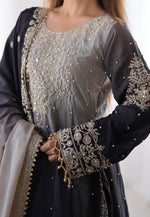 Load image into Gallery viewer, Black Chinon Silk Readymade Sharara Suit
