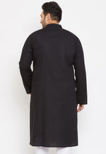 Load image into Gallery viewer, Black Cotton Kurta Pajama
