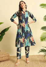 Load image into Gallery viewer, Black Cotton Kurta Set With Pent

