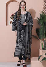 Load image into Gallery viewer, Black Cotton Pakistani Suit
