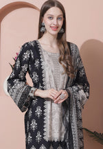 Load image into Gallery viewer, Black Cotton Pakistani Suit
