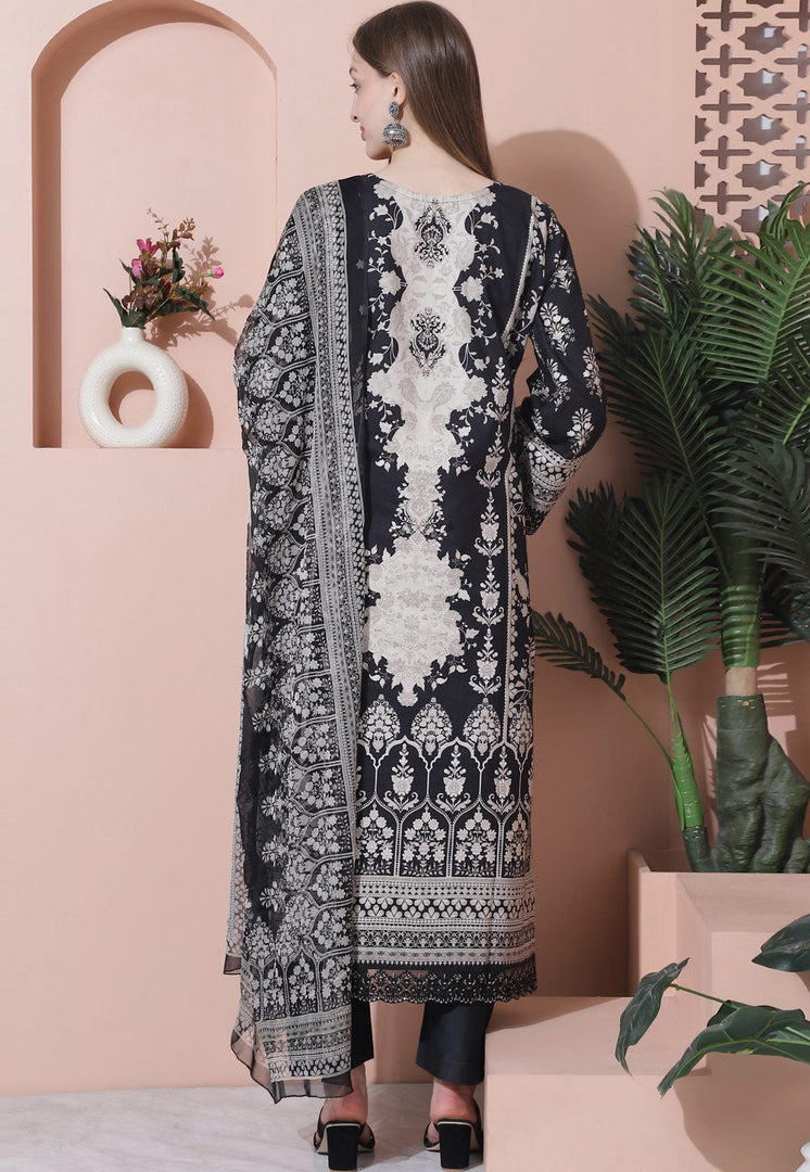 Black Cotton Pakistani Suit