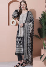 Load image into Gallery viewer, Black Cotton Pakistani Suit

