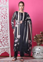 Load image into Gallery viewer, Black Cotton Pakistani Suit
