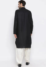 Load image into Gallery viewer, Black Cotton Pathani Suit

