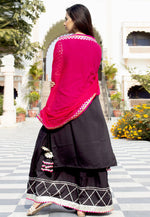 Load image into Gallery viewer, Black Cotton Rayon Readymade Palazzo Suit
