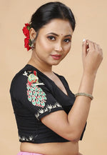 Load image into Gallery viewer, Black Cotton Readymade Blouse
