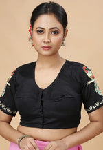 Load image into Gallery viewer, Black Cotton Readymade Blouse
