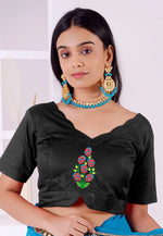Load image into Gallery viewer, Black Cotton Readymade Blouse
