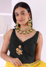 Load image into Gallery viewer, Black Cotton Readymade Blouse
