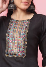 Load image into Gallery viewer, Black Cotton Readymade Pakistani Suit
