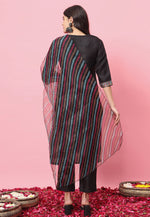 Load image into Gallery viewer, Black Cotton Readymade Pakistani Suit
