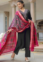 Load image into Gallery viewer, Black Cotton Readymade Pant Style Suit
