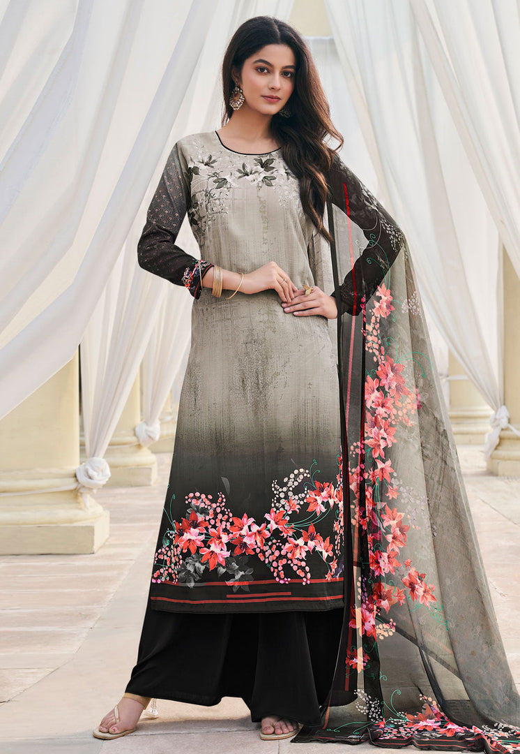 Black Crepe Pakistani Suit