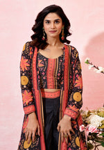 Load image into Gallery viewer, Black Crepe Palazzo With Crop Top
