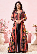 Load image into Gallery viewer, Black Crepe Palazzo With Crop Top
