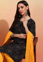 Load image into Gallery viewer, Black Crepe Readymade Pakistani Suit
