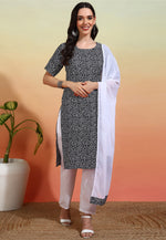 Load image into Gallery viewer, Black Crepe Readymade Pakistani Suit
