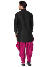 Load image into Gallery viewer, Black Dupion Silk Dhoti Kurta
