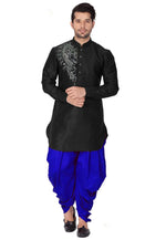 Load image into Gallery viewer, Black Dupion Silk Dhoti Kurta
